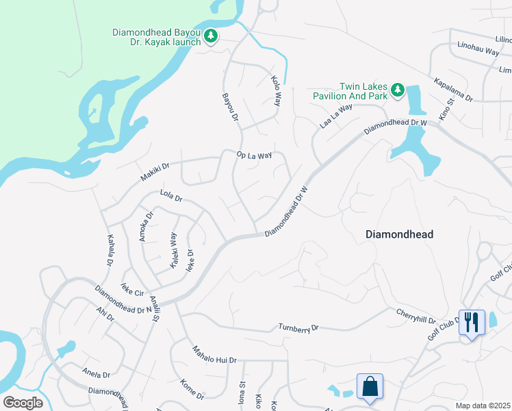 map of restaurants, bars, coffee shops, grocery stores, and more near 8416 Op La Court in Diamondhead