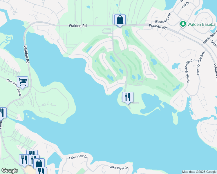 map of restaurants, bars, coffee shops, grocery stores, and more near 10 La Costa Drive in Montgomery