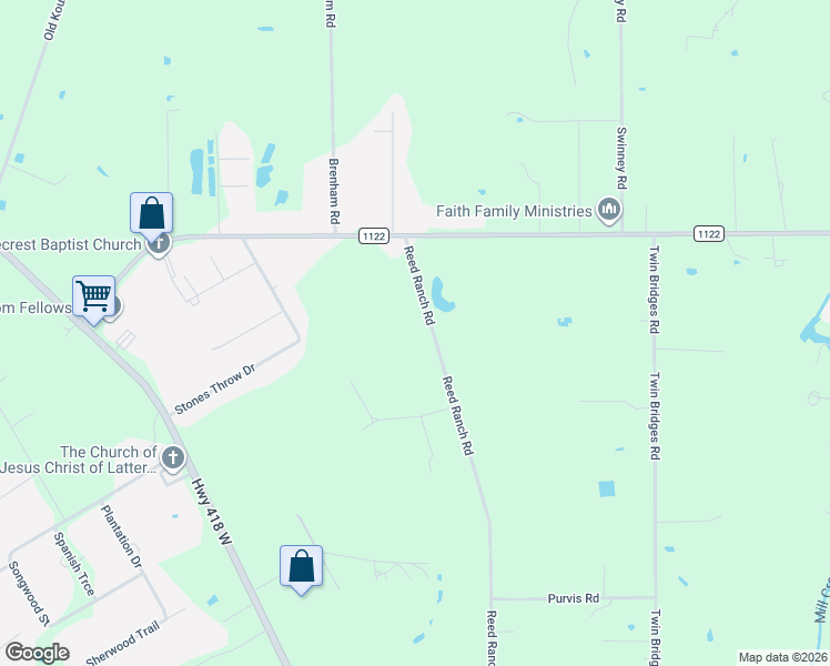 map of restaurants, bars, coffee shops, grocery stores, and more near 10013 Reed Ranch Road in Silsbee