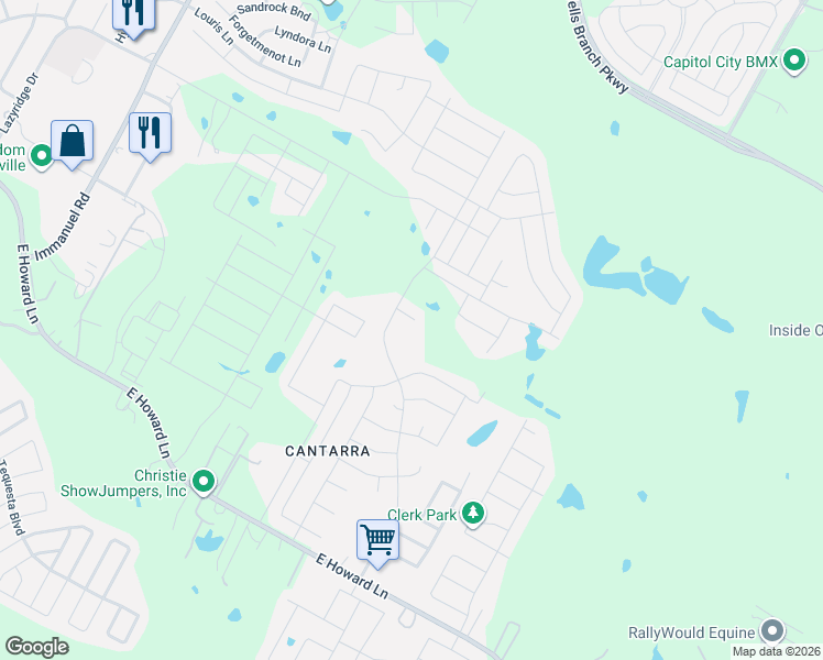map of restaurants, bars, coffee shops, grocery stores, and more near 3312 Ortman Drive in Pflugerville