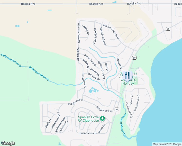 map of restaurants, bars, coffee shops, grocery stores, and more near 1509 Martinez Drive in Lillian