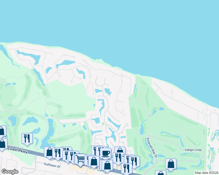 map of restaurants, bars, coffee shops, grocery stores, and more near 329 Serina Cove in Destin