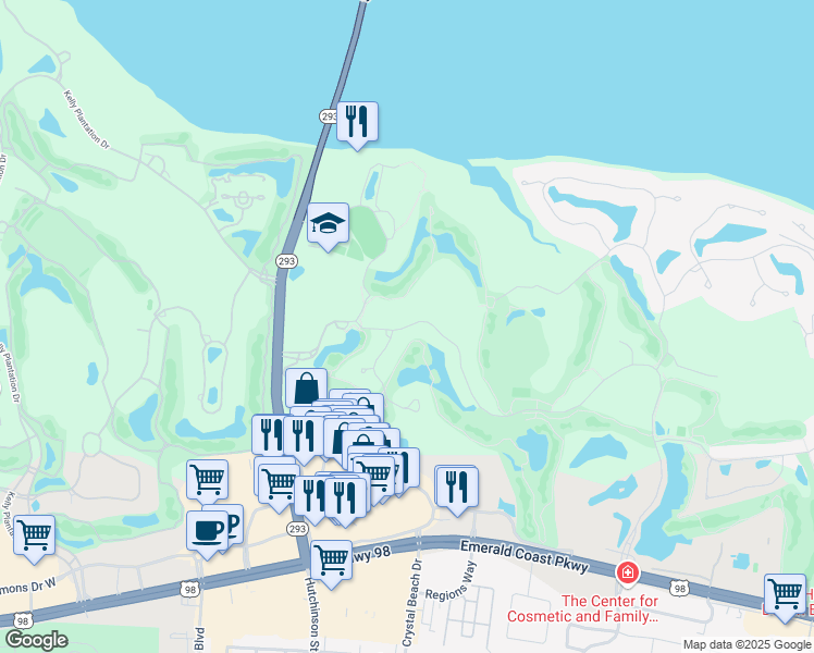 map of restaurants, bars, coffee shops, grocery stores, and more near 519 Regatta Bay Blvd in Destin