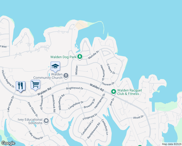 map of restaurants, bars, coffee shops, grocery stores, and more near 3603 Windhill Lane in Montgomery