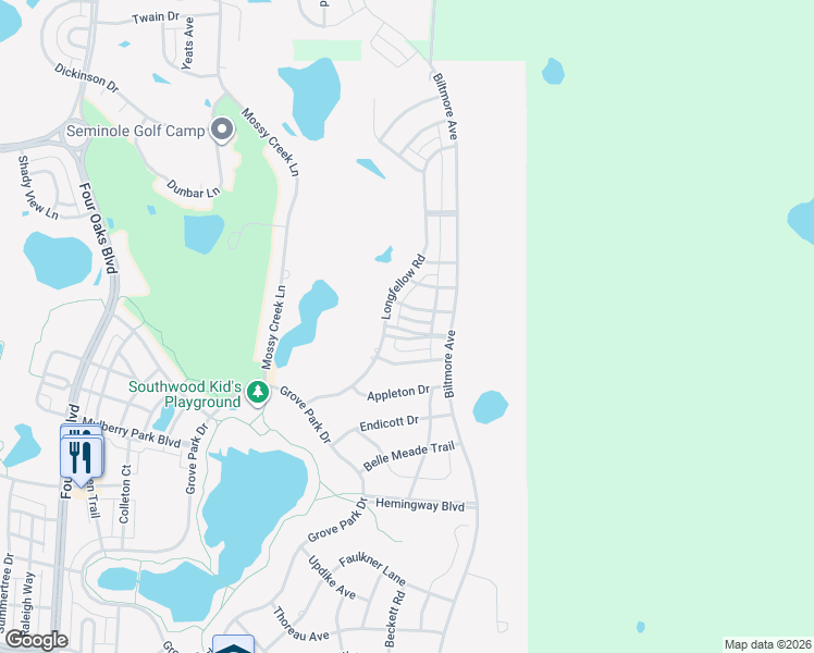 map of restaurants, bars, coffee shops, grocery stores, and more near 3243 Stanhope Drive in Tallahassee