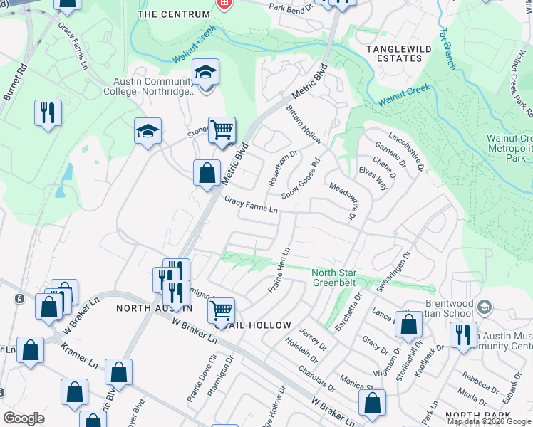 map of restaurants, bars, coffee shops, grocery stores, and more near 1812 Gracy Farms Lane in Austin