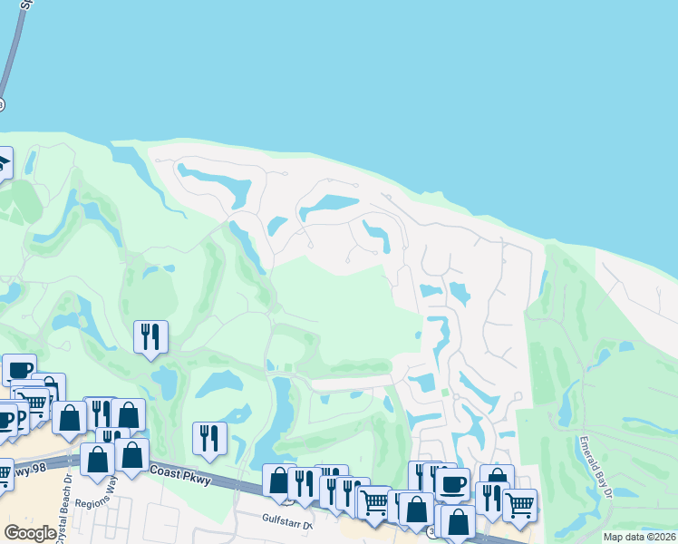 map of restaurants, bars, coffee shops, grocery stores, and more near 412 Windjammer Court in Destin