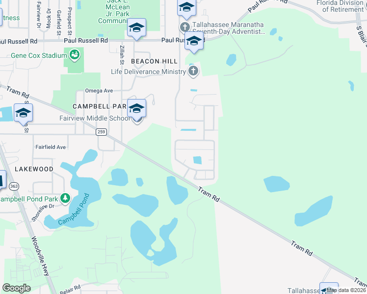 map of restaurants, bars, coffee shops, grocery stores, and more near 766 Brooke Manor Drive in Tallahassee