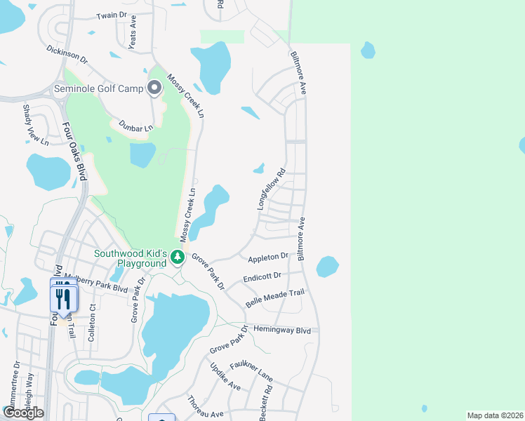 map of restaurants, bars, coffee shops, grocery stores, and more near 3243 Stanhope Drive in Tallahassee