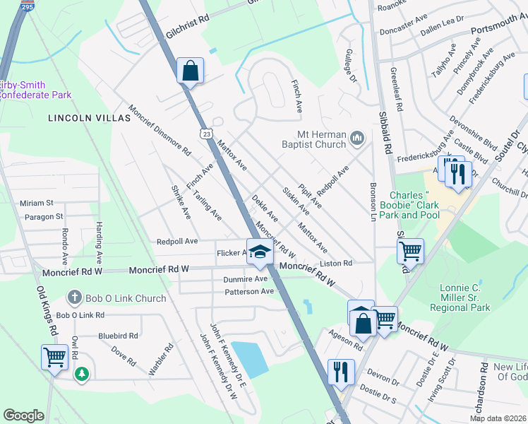 map of restaurants, bars, coffee shops, grocery stores, and more near 7952 Dekle Avenue in Jacksonville