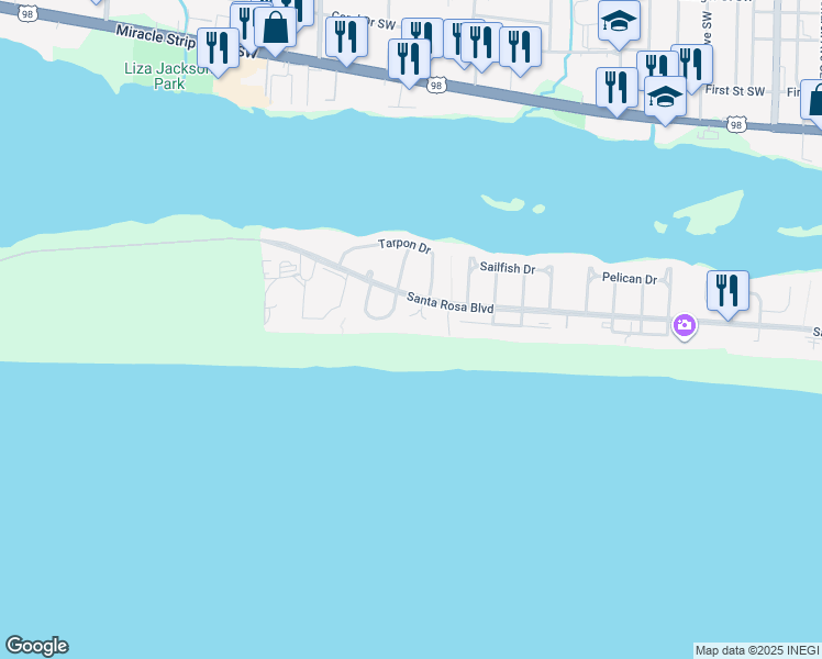 map of restaurants, bars, coffee shops, grocery stores, and more near 862 Scallop Court in Fort Walton Beach