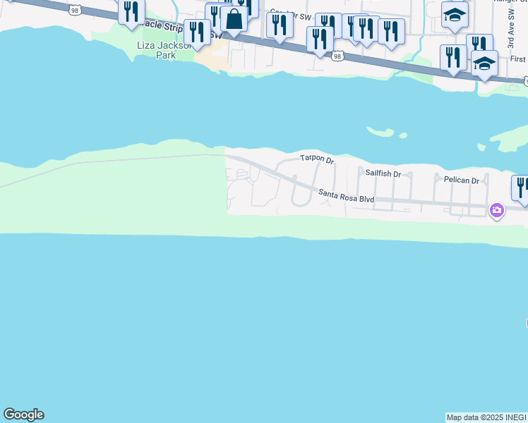 map of restaurants, bars, coffee shops, grocery stores, and more near 926 Whelk Court in Fort Walton Beach