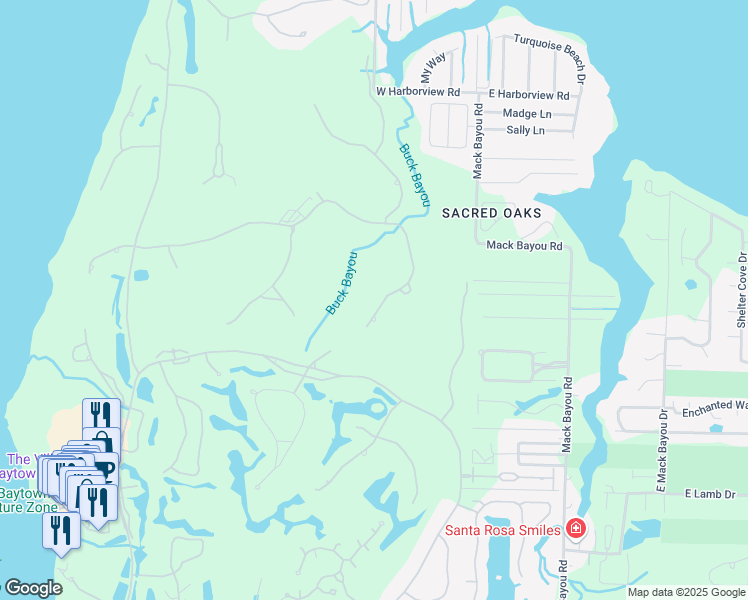 map of restaurants, bars, coffee shops, grocery stores, and more near 3506 Burnt Pine Lane in Miramar Beach