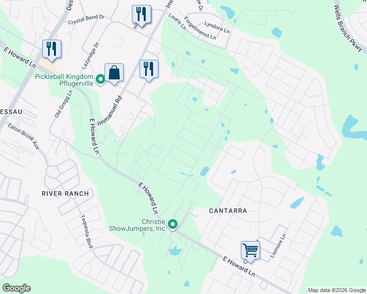 map of restaurants, bars, coffee shops, grocery stores, and more near 2312 Old Gregg Lane in Manor