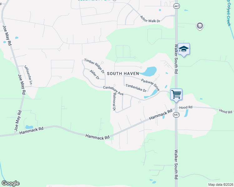 map of restaurants, bars, coffee shops, grocery stores, and more near 22508 Balmoral Drive in Denham Springs