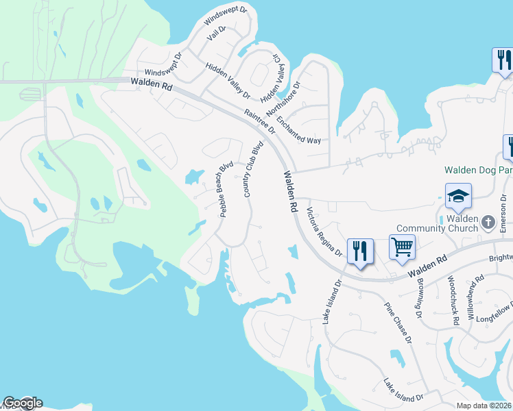 map of restaurants, bars, coffee shops, grocery stores, and more near 3490 Country Club Boulevard in Montgomery