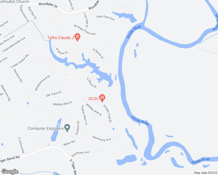 map of restaurants, bars, coffee shops, grocery stores, and more near 10650 Old Lodge Court in Baton Rouge