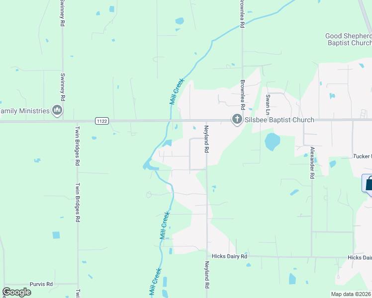 map of restaurants, bars, coffee shops, grocery stores, and more near 7207 Glenn Lane in Silsbee