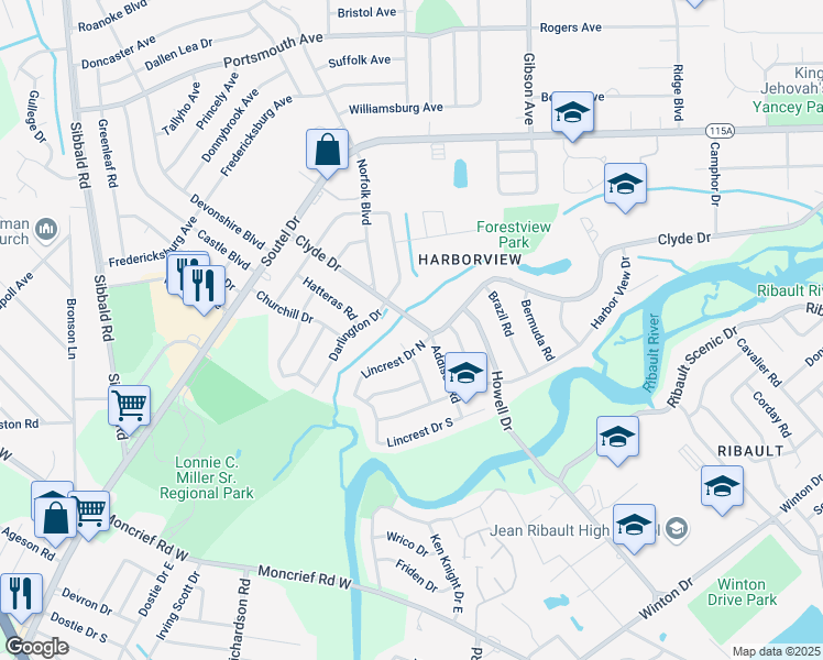 map of restaurants, bars, coffee shops, grocery stores, and more near 8571 Laurens Road in Jacksonville