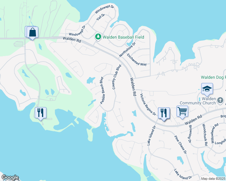 map of restaurants, bars, coffee shops, grocery stores, and more near 3503 Country Club Boulevard in Montgomery