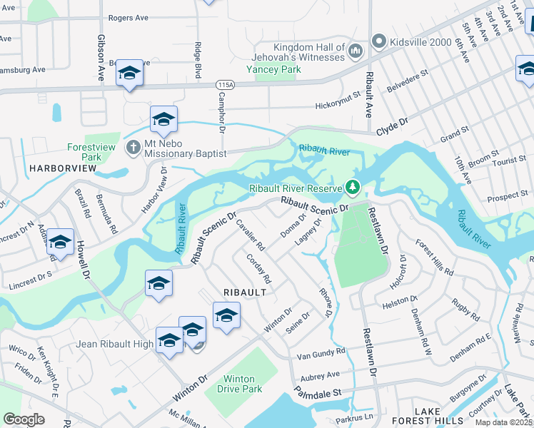 map of restaurants, bars, coffee shops, grocery stores, and more near 7015 Dahlgren Court in Jacksonville