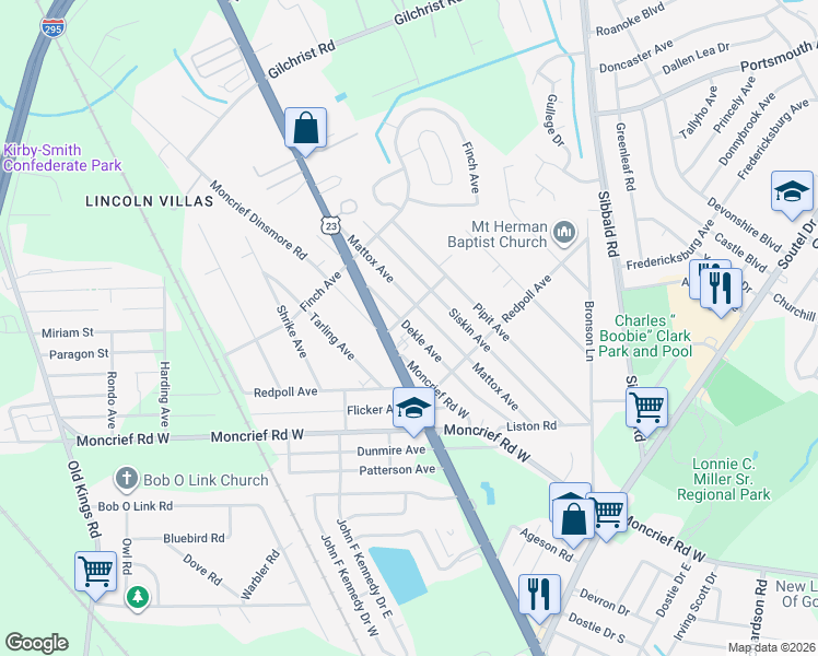 map of restaurants, bars, coffee shops, grocery stores, and more near 7952 Dekle Avenue in Jacksonville