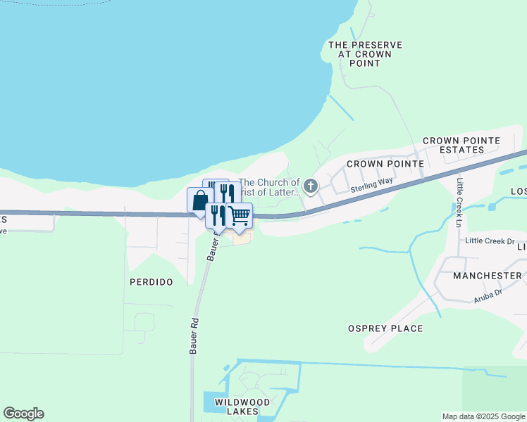 map of restaurants, bars, coffee shops, grocery stores, and more near 12093 Lillian Highway in Pensacola
