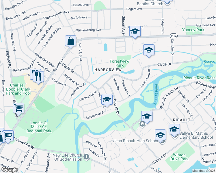 map of restaurants, bars, coffee shops, grocery stores, and more near 8604 Howell Drive in Jacksonville
