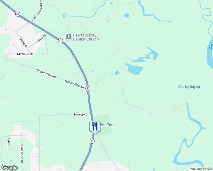 map of restaurants, bars, coffee shops, grocery stores, and more near 66420 Bruce Road in Pearl River