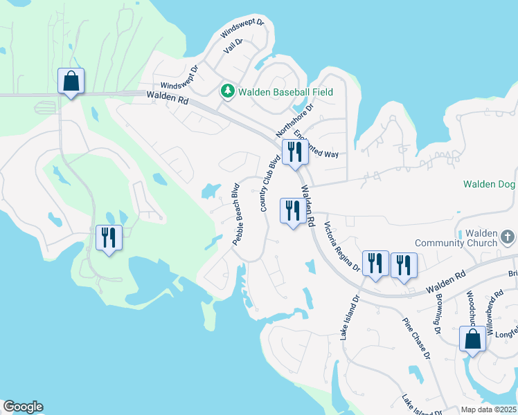 map of restaurants, bars, coffee shops, grocery stores, and more near 3503 Country Club Boulevard in Montgomery