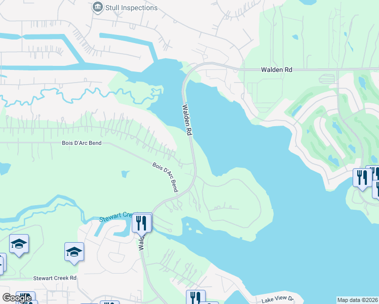 map of restaurants, bars, coffee shops, grocery stores, and more near 14351 Walden Road in Montgomery
