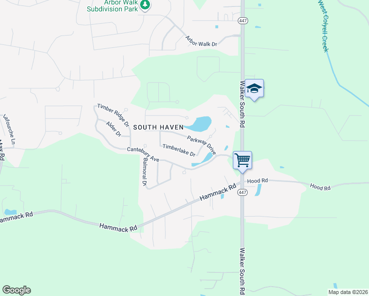 map of restaurants, bars, coffee shops, grocery stores, and more near 13828 Timberlake Drive in Denham Springs