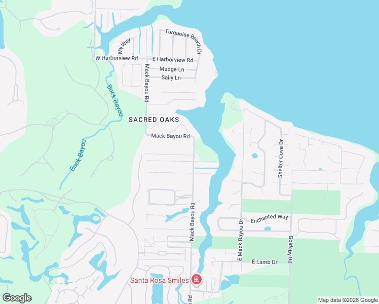 map of restaurants, bars, coffee shops, grocery stores, and more near 1581 Mack Bayou Road in Santa Rosa Beach