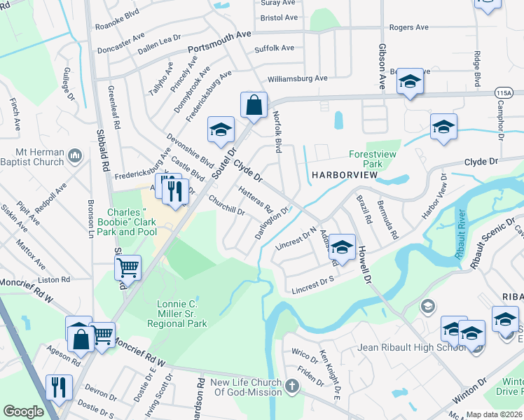 map of restaurants, bars, coffee shops, grocery stores, and more near 8727 Samona Drive West in Jacksonville