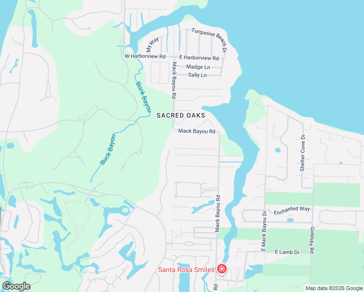 map of restaurants, bars, coffee shops, grocery stores, and more near 164 Bayou Landing Road in Santa Rosa Beach