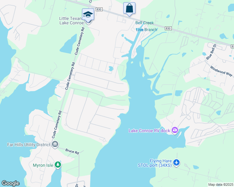 map of restaurants, bars, coffee shops, grocery stores, and more near 10721 South Lake Mist Lane in Willis