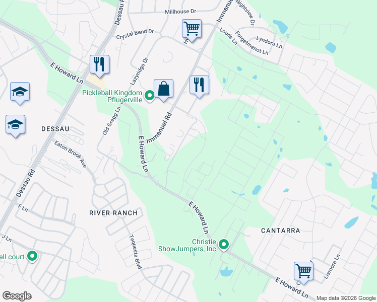 map of restaurants, bars, coffee shops, grocery stores, and more near 2312 Old Gregg Lane in Manor