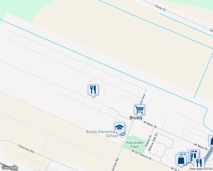 map of restaurants, bars, coffee shops, grocery stores, and more near 2035 Allene Street in Brusly
