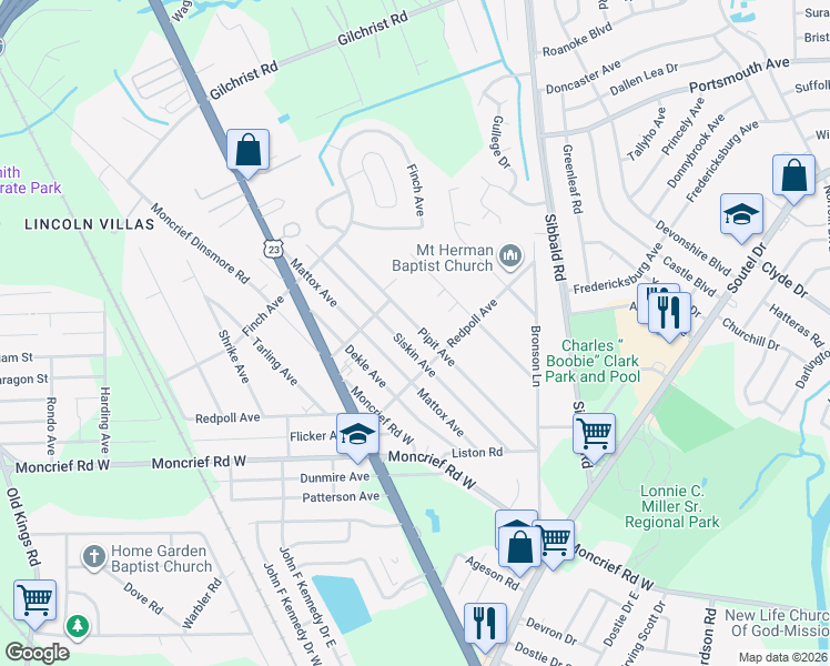 map of restaurants, bars, coffee shops, grocery stores, and more near 7960 Pipit Avenue in Jacksonville