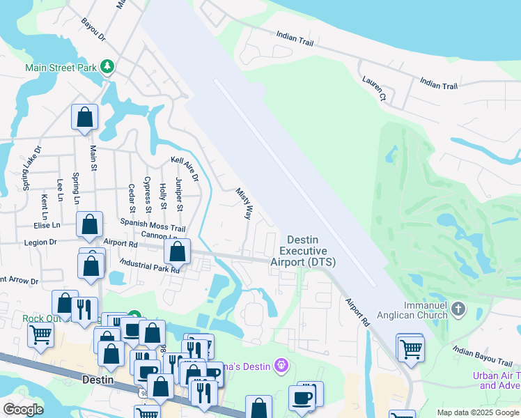 map of restaurants, bars, coffee shops, grocery stores, and more near 26 Court Drive in Destin