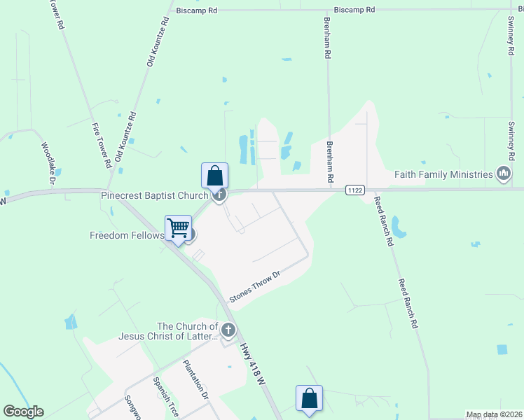 map of restaurants, bars, coffee shops, grocery stores, and more near 2446 Teel Circle in Silsbee