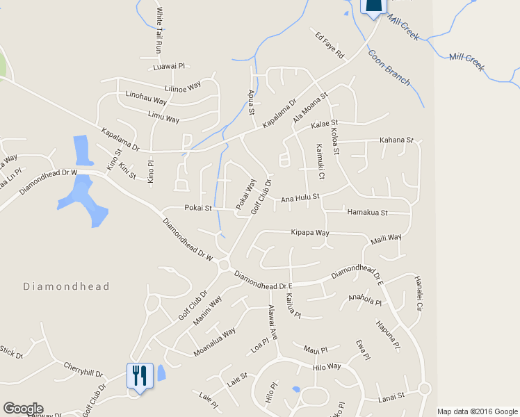 map of restaurants, bars, coffee shops, grocery stores, and more near 98168 Golf Club Drive in Diamondhead