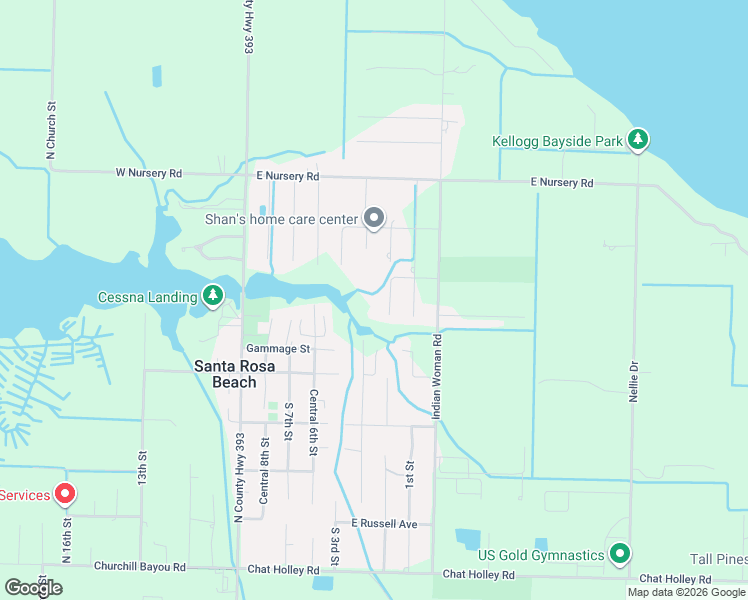 map of restaurants, bars, coffee shops, grocery stores, and more near 190 L Street in Santa Rosa Beach