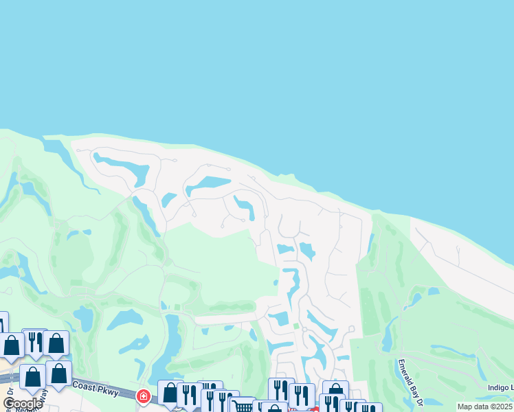 map of restaurants, bars, coffee shops, grocery stores, and more near 4594 Nautical Court in Destin