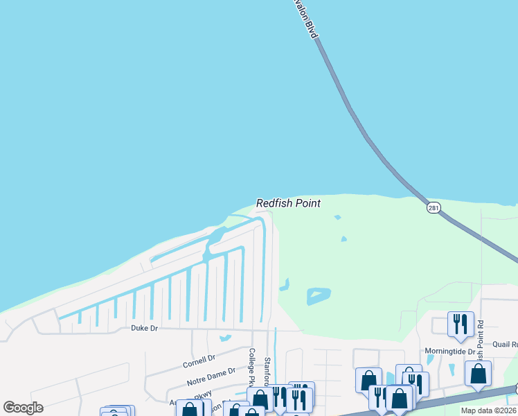 map of restaurants, bars, coffee shops, grocery stores, and more near 1758 Stanford Road in Gulf Breeze