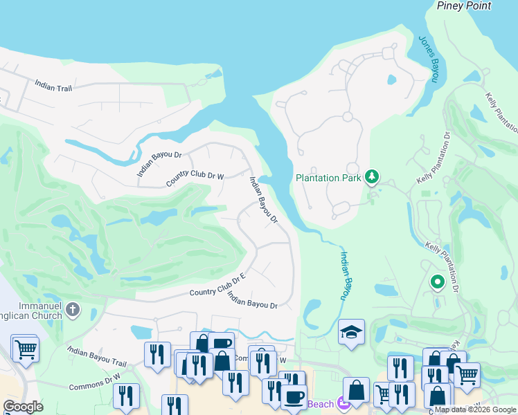 map of restaurants, bars, coffee shops, grocery stores, and more near 78 Country Club Drive West in Destin