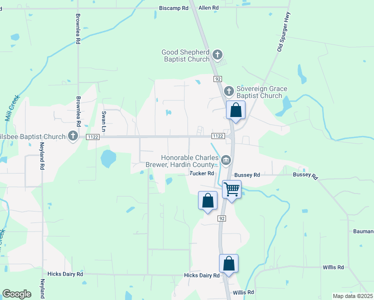 map of restaurants, bars, coffee shops, grocery stores, and more near 2617 Tucker Road in Silsbee