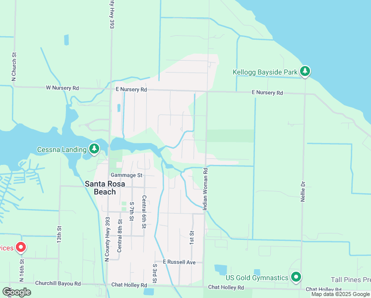map of restaurants, bars, coffee shops, grocery stores, and more near 163 L Street in Santa Rosa Beach