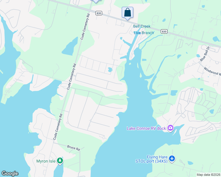 map of restaurants, bars, coffee shops, grocery stores, and more near 10744 South Lake Mist Lane in Willis