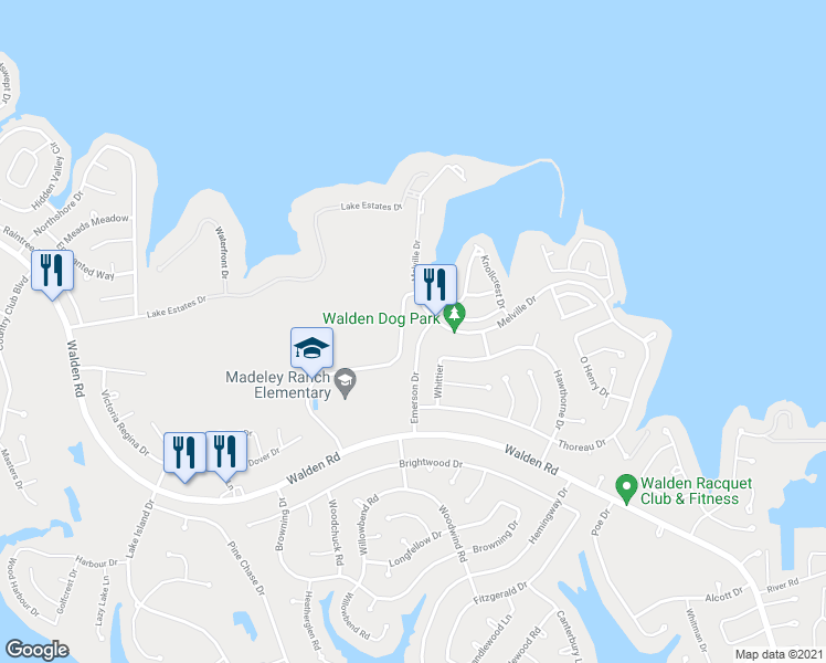 map of restaurants, bars, coffee shops, grocery stores, and more near 3619 Emerson Dr in Montgomery